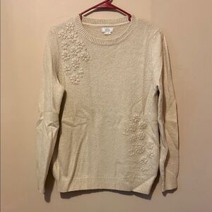 Fat Face Women's Cream Sweater with Floral Details